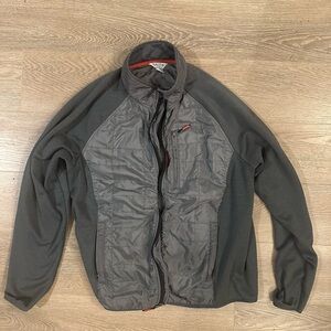 Orvis Men's Gray Jacket, part nano-puff and part light fleece.